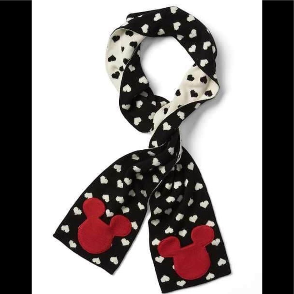 ❤️Gap Disney Girls scarf Mickey black white red